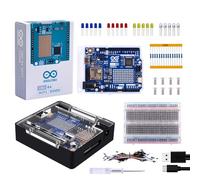 GeeekPi Student Starter Kit per Arduino UNO R4 WiFi con scheda WiFi ufficiale UNO R4, custodia in metallo con copertura acrilica trasparente, scheda di prova a 400 fori, cavo USB-C