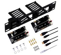 GeeekPi Supporto rack 1U da 10 pollici per Raspberry Pi 5, con 2 adattatori PCIe a M.2 NVMe SSD, può contenere fino a 2 schede Pi5, compatibile con DeskPi RackMate T0/T1/T2/TT Server Rack Rack