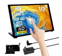 GeeekPi Touch screen capacitivo da 10,1 pollici per Raspberry Pi 5, monitor HDMI IPS 1280X800 con doppio altoparlante per Raspberry Pi 4B/3B+/3B, con fori di montaggio per installare la scheda Pi