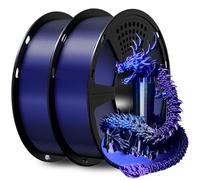 GEEETECH Filamento PLA seta tricolore 1,75 mm, PLA Silk per stampante 3D, 2 kg, seta blu viola nero