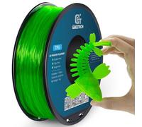 GEEETECH Filamento TPU 1,75 mm +/- 0,02 mm per stampante 3D, 1 kg 1 spool Verde trasparente