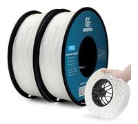 GEEETECH Filamento TPU bianco, bobina da 2 x 1 kg per stampante 3D