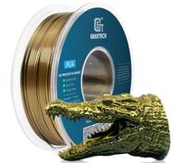 GEEETECH Silk - Filamento a doppio colore, 1,75 mm, 1 kg/spool per stampante 3D, oro e nero