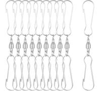 GEEHUA 10 clip girevoli a doppio gancio, per spinner, a spirale, per spinner, calze a vento per spinner, calzini a vento, draghi, vasi da fiori, casette per uccelli, bandiere, accessori per feste