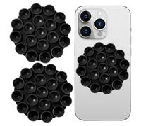 GEEHUA 2 supporti per telefono a ventosa in silicone, autoadesivi, per doccia, antiscivolo, per video, selfie, compatibili con la maggior parte dei telefoni (nero)