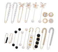 GEEHUA 20 spille per abbigliamento, strass e perle, spille da balia da donna, set di spille da balia, clip per sciarpe, clip per donne e ragazze, decorazione per vestiti, spille da traino per