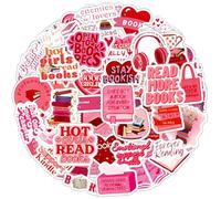 GEEHUA 60 adesivi rosa a libro, adesivi per libri, adesivi da lettura, adesivi estetici, per laptop, album di ritagli, bottiglie d'acqua, skateboard