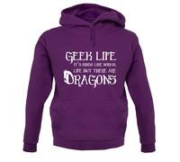 Geek Life: Come Una Vita Normale Ma Con Draghi - Felpa - Gaming - Giocatore