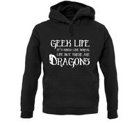 Geek Life: Come Una Vita Normale Ma Con Draghi - Felpa - Gaming - Giocatore