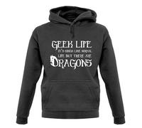 Geek Life: Come Una Vita Normale Ma Con Draghi - Felpa - Gaming - Giocatore