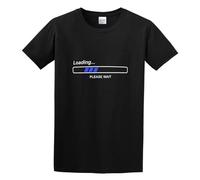 Geek Loading Please Wait Unisex 100% Cotton Short-Sleeve T-Shirts Black XL
