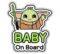 GEEKBEAR Adesivo Bambino a Bordo per Auto (03. Yoda Boy)
