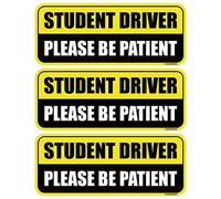 GEEKBEAR Magnete per auto per studenti (giallo/nero, 3 pezzi) - forma rettangolare, 22,1 x 9,1 cm