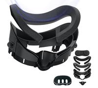 GEEKERA Interfaccia Facciale Maschera Comfort, Compatibile con Meta Quest 3 Face Cover Pad con Botones Ajustables, con Face Pad in PU e Tela de Algodón Hielo, Quest 3 Silicone Sleeve, VR Accesorios