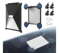 GEEKERA Starlink Mini custodia protettiva e supporto 2 in 1: custodia antiurto in silicone con 4 ventose industriali e 2 moschettoni, universale per parabrezza auto, camper, barca e zaino (nero)
