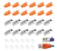 GeekerChip 12 Pezzi Connettori RJ45 Passanti Cat 7 Cat6A,Plug RJ45 Schermato,con Stivali antistrappo,per Switch/TV / PS4 / ADSL/Modem/TV Box/Router/PC