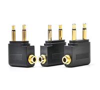 GeekerChip Adattatore per Aereo Adattatore Aereo per Cuffie, 3 Pack（Nero）