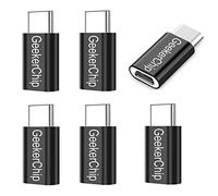 GeekerChip Adattatore USB C a Micro USB[6 Pezzi],Connettore USB C(Type C) per Galaxy S10+/ S9,Mate 20/30/30Pro,P20/30,Honor 10/20,Xiaomi 9/9Pro,Redmi Note 7/8 e Altri Dispositivi USB C(Nero)