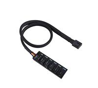 GeekerChip PWM Fan Hub,Hub per 4-pin PWM Fans,6 vie Nero intrecciato cavo di alimentazione della ventola, adattatore CPU/Housing per i fan di connettore multipli