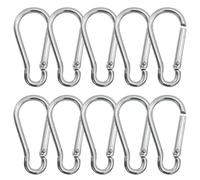 GeekerChip Set di 10 Moschettoni,Moschettone in Lega di Alluminio,76 * 6mm,Clip Gancio a Molla Fibbia Appesa,Portante sicuro 120 kg,per amache,campeggio,pesca,tende da sole