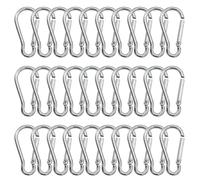 GeekerChip Set di 30 Moschettoni,Moschettone in Lega di Alluminio,3.6 * 41mm,Clip Gancio a Molla Fibbia Appesa,Portante sicuro 2.5 kg,per amache,campeggio,pesca,tende da sole
