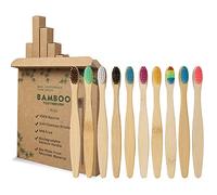 GeekerChip Spazzolino Bamboo per Bambini[10 Pezzi],Spazzolino di Bambù Biodegradabili con Setole di Carbone Morbide e Disegno Ergonomica-10 Colori