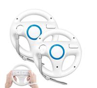 GEEKLIN Volante per controller Wii, 2 pezzi volante da corsa compatibile con Mario Kart, volante per controller di gioco per Nintendo Wii Remote Game