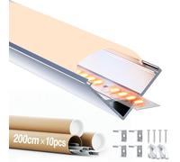 GEEKLUX Profilo Angolare LED 2 m 10 pz, Profili Alluminio per Strisce led, Canalina Led con Copertura Opaca, Compatibile con Strisce led di Larghezza Inferiore o Uguale a 10 mm (SL09, 2 m 10 pz)