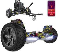 GeekMe Hoverboards con kart, hoverboards per tutti i terreni da 8,5'' con potente motore, APP, altoparlante Bluetooth. Hoverboards con go kart