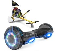 GeekMe Hoverboards con sedile, Hoverboards Hoverkart,Hoverboards Go-Kart con altoparlante Bluetooth, luci a LED, regalo per bambini e adolescenti adulti