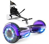GeekMe Hoverboards con sedile, Hoverboards Hoverkart,Hoverboards Go-Kart con altoparlante Bluetooth, luci a LED, regalo per bambini e adolescenti adulti
