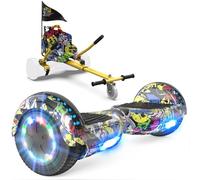 GeekMe Hoverboards con sedile, Hoverboards Hoverkart,Hoverboards Go-Kart con altoparlante Bluetooth, luci a LED, regalo per bambini e adolescenti adulti