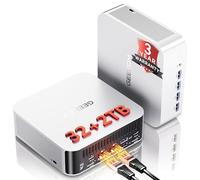 GEEKOM Mini PC A8 Max con AMD Ryzen 9 8945HS (aggiornato 8745HS), 32 GB DDR5 2 TB SSD (espandibile) con doppio PC da gioco LAN 2,5 G, mini PC Windows 11 Pro/USB4/8K/VESA/SD (UHS-II)