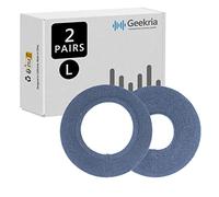 Geekria 2 paia di copriauricolari in maglia, lavabili ed elastici, per cuffie sovrauricolari grandi, copertura antisudore per caldo e comfort (L/blu)