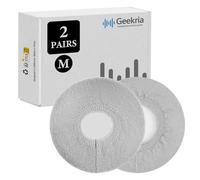 Geekria 2 paia di copriauricolari in maglia per cuffie, protezioni auricolari sanitarie lavabili ed elastiche per cuffie over-ear, copriauricolari antisudore per calore e comfort (M/grigio)