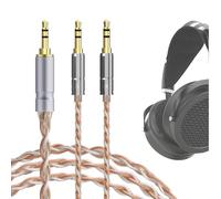 GEEKRIA Apollo Cavo Audio Intrecciato in Rame Argento Compatibile con HIFIMAN SUNDARA Ananda Arya HE4XX HE-400i HE400SE, Cavo sostitutivo Maschio da 3,5 mm (1/8'') a Doppio 3,5 mm (1,5 m)