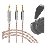 GEEKRIA Apollo Cavo audio intrecciato in rame argento compatibile con HIFIMAN SUNDARA Ananda Arya HE4XX HE-400i HE400SE, cavo sostitutivo maschio da 3,5 mm (1/8'') a doppio 3,5 mm (1,5 m)
