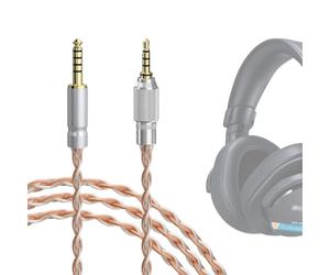 GEEKRIA Apollo, cavo audio placcato argento, da 4,4 mm a 3,5 mm, compatibile con cuffie Sony MDR-M1, MDR-MV1, MDR-M1ST, con dispositivo di bloccaggio con manopola filettata, 1,5 m