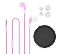 GEEKRIA Auricolari cablati per Bambini con Microfono e Controllo del Volume per Scuola e lezioni Online, Auricolari in-Ear Jack da 3,5 mm per Bambini con Limite di Volume di 85 Db, Custodia Inclusa