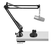 Geekria Braccio microfono per creator compatibile con Shure MV7+, MV88+, SM7B, MV7, MV7X, SM57, adattatore per braccio boom, supporto sospensione, supporto da scrivania