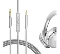 GEEKRIA Cavo audio con microfono compatibile con Bose QuietComfort Ultra II/SE/45/35 II cuffie, cavo stereo di ricambio da 3,5 mm a 2,5 mm con microfono inline, controllo del volume (4 ft/1,2 m)