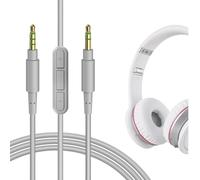 Geekria Cavo audio con microfono, compatibile con cuffie Beats Studio Pro, Studio 3, cavo stereo di ricambio da 3,5 mm a 3,5 mm, con microfono in linea e controllo del volume (1,7 m)