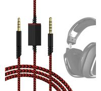 Geekria Cavo audio da gioco compatibile con Astro A40 tr, A40, A30, A10 Gen 2, A10Gaming, cuffie in nylon intrecciato, cavo stereo di ricambio ausiliario da 3,5 mm con comando mute (2 m), rosso