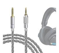 GEEKRIA Cavo audio di ricambio Apollo placcato argento da 4,4 mm a 3,5 mm compatibile con le cuffie Sony MDR-MV1 MDR-M1 MDR-M1ST con dispositivo di bloccaggio a manopola filettata (1,5 m)