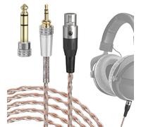 GEEKRIA Cavo audio di ricambio upgrade placcato argento Apollo compatibile con Beyerdynamic DT 900 PRO X, DT 770 PRO X, 6,35 mm/3,5 mm - cavo per cuffie per amplificatore da desktop (10 ft / 3 m)
