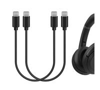 GEEKRIA Cavo di ricarica corto per cuffie di tipo C, compatibile con Sony WH-1000XM5 1000XM4 1000XM3 XB910N XB900N CH710N, cavo di ricarica di alimentazione di ricambio da USB-C a USB-C (30cm/ 2pezzi)