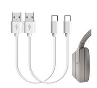 GEEKRIA Cavo di ricarica corto per cuffie di tipo C, compatibile con Sony WH-1000XM5 1000XM4 1000XM3 XB910N CH710N WF-C500, cavo di ricarica di alimentazione di ricambio da USB-A a USB-C (30cm 2pezzi)