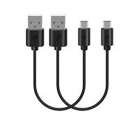GEEKRIA Cavo di ricarica corto per cuffie e auricolari Micro-USB, compatibile con Bose QC35 II, QC35, QC25, SoundLink Charger, cavo di ricarica di ricambio da USB a Micro-USB (25 cm/2 pezzi)