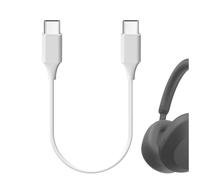 GEEKRIA cavo di ricarica corto per cuffie Type-C, compatibile con Sony WH-1000XM6/1000XM5, Sennheiser HDB 630, Bose QC Ultra, USB-C su USB-C, cavo di alimentazione sostitutivo (Bianco 30 cm)