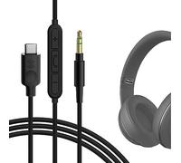 GEEKRIA Cavo digitale da USB-C ad audio con microfono compatibile con Beats Studio Pro/3, Solo 4/3, cavo audio Type-C di ricambio con microfono inline e controllo volume (1,2 m/4 ft)